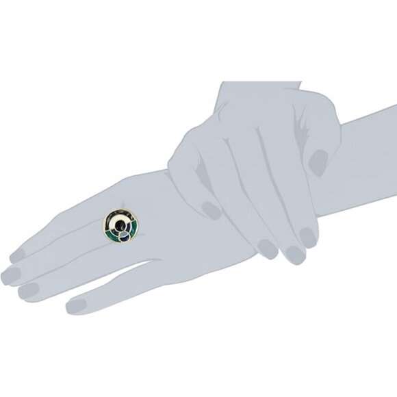 💕TRINA TURK💕 Modern Geometrics Eclipse Enamel Ring ~ Multi-Color 7 NWT - Picture 4 of 12